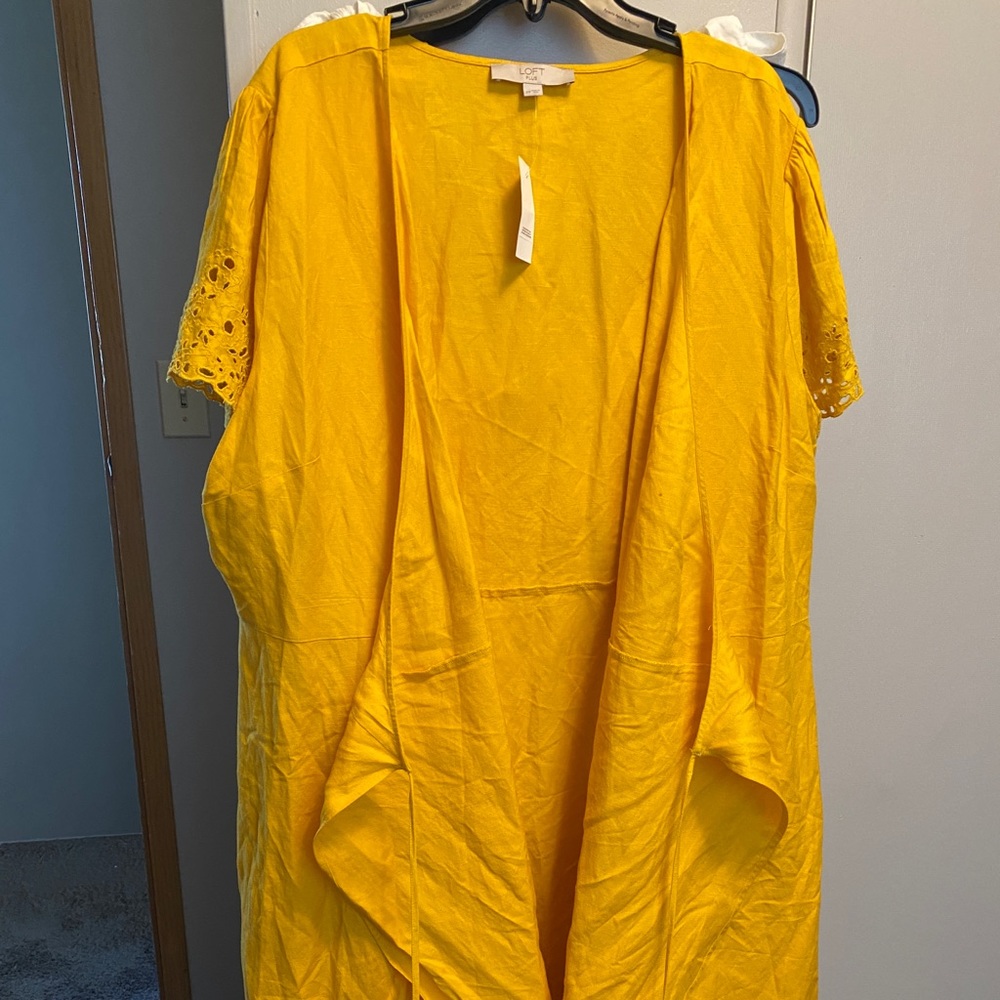 LOFT plus, yellow wrap dress